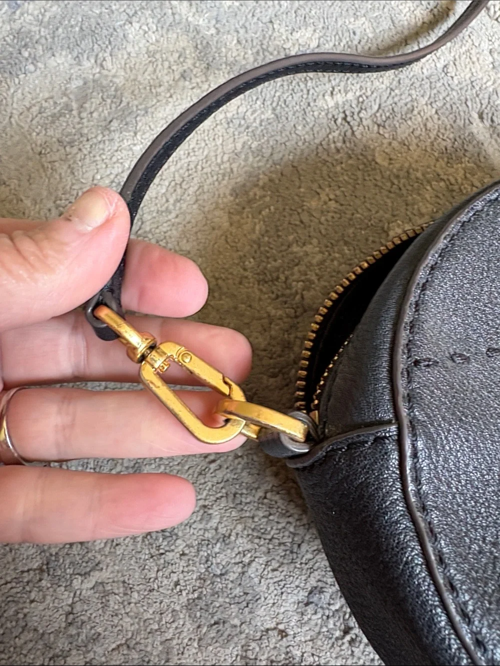 Tory Burch McGraw Black Leather Round Crossbody with Tassels